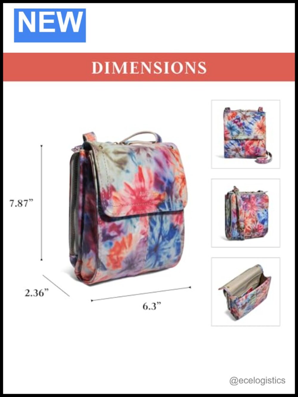 Genuine Leather Crossbody Bag with Adjustable Strap, Multi-Pocket Sling Purse - Picture 2 of 6